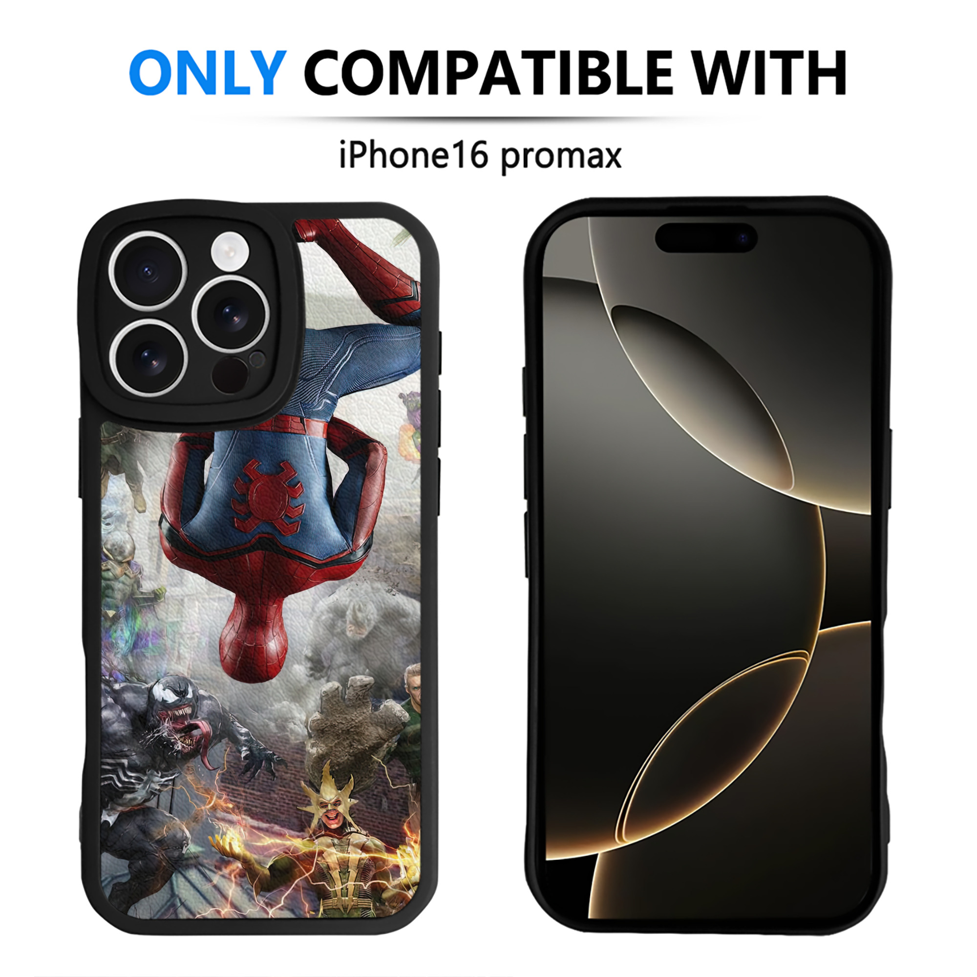 Spider Man スパイダーマン 【iPhone 16シリーズ対応】シリコンスマホケース（レザー調） 材質：シリコン
